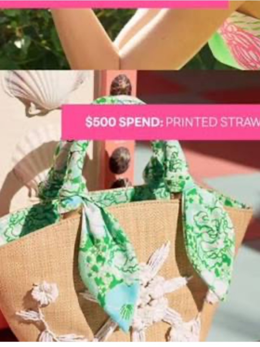 NIP Lilly Pulitzer GWP straw bag - Picture 2 of 6